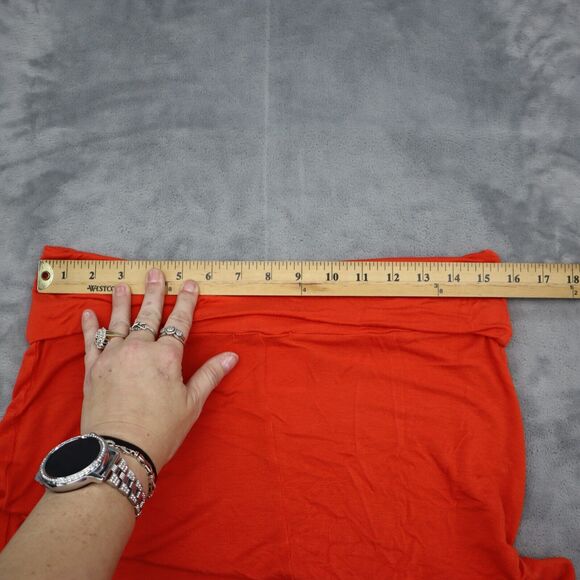 Dorothy Skirt Womens L Red Plain Mid Rise Flat Front Banded Waist Maxi Bottoms - Picture 3 of 14